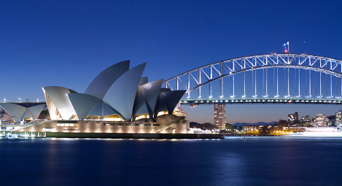 Sydney Opera House and parts of the Harbour Bridge by Jacques Grießmayer